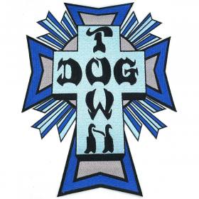 Dogtown Large Cross Logo Color Embroidered Patch - Blue 10"