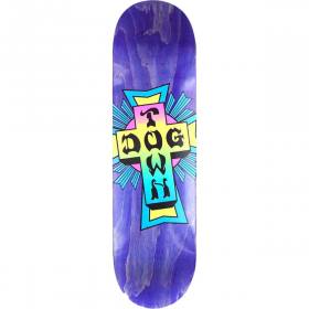 7.75x31.25 Dogtown Street Cross Logo Deck - Purple Stain/Neon Cross