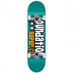 Foundation 3 Star Complete Skateboard - Teal 7.88x31.25