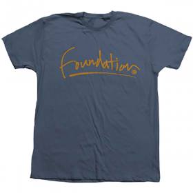 Foundation Script T-Shirt - Slate Blue