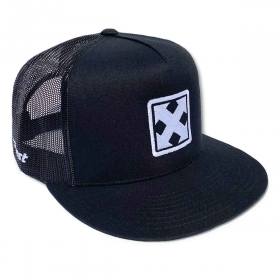 H-Street Mark Logo Mesh Trucker Hat - Black/White Logo
