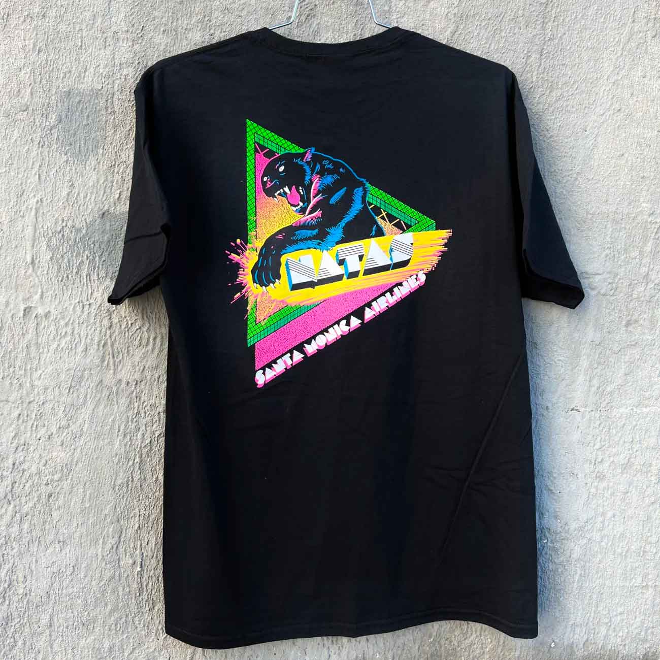 Santa Monica Airlines Natas Kaupas KITTEN Skateboard Shirt BLACK MEDIUM 