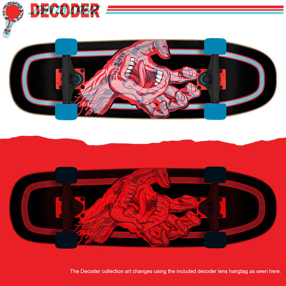 Santa Cruz Decoder Hand Cruzer Complete Skateboard - 9.51x32.26