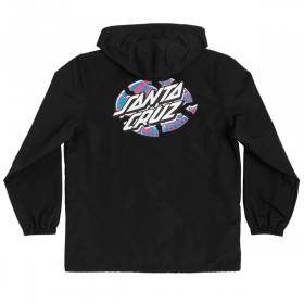 Santa Cruz Broken Dot Hooded Windbreaker Jacket - Black