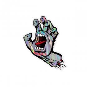 Santa Cruz Screaming Metallic Hand Sticker - Rainbow Holographic 4" x 6.25"