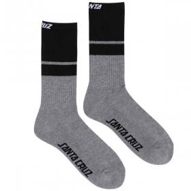 Santa Cruz Strip Stripe Eco Crew Socks - Eco Gunmetal Heather