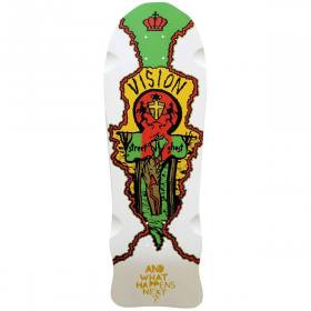 9.75x29.75 Vision John Grigley Street Ghost Re-Issue Deck - White Dip/Green Nose