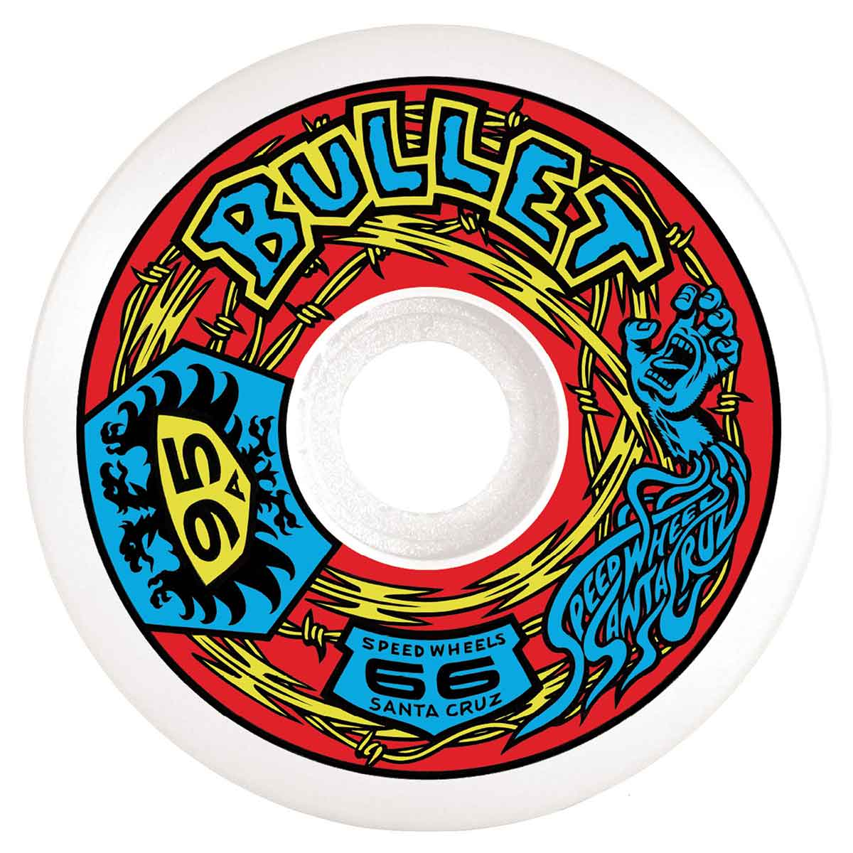 Bullet Wheels Re-Issue Skateboard Wheels - White 66mm 95a | SoCal Skateshop