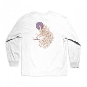 Chocolate Peacock Comfort Long Sleeve T-Shirt - White