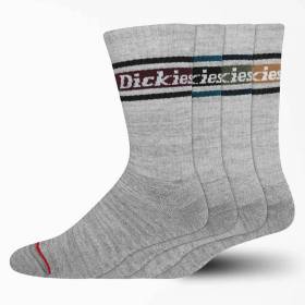 Dickies Rugby Strip Crew Socks 4-Pack - Gray/Fall Stripe