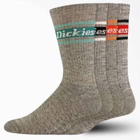 Dickies Rugby Strip Crew Socks 4-Pack - Gray/Multi Stripe