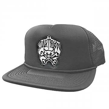 Dogtown Cross Letters Flip Mesh Trucker Hat - Black/White | SoCal