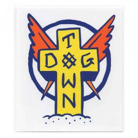 Dogtown Scratch Cross Sticker - White 3.25" x 3.75"