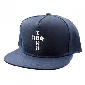 Dogtown Cross Letters Snapback Hat - Navy Blue