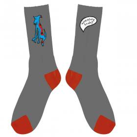 Foundation Adventure Embroidered Youth Crew Socks - Grey