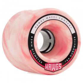63mm 78a Hawgs Fatty Cruiser Wheels - Pink/White Swirl