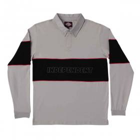 Independent Trucks ITC Streak Rugby Long Sleeve Polo Shirt - Grey/Black