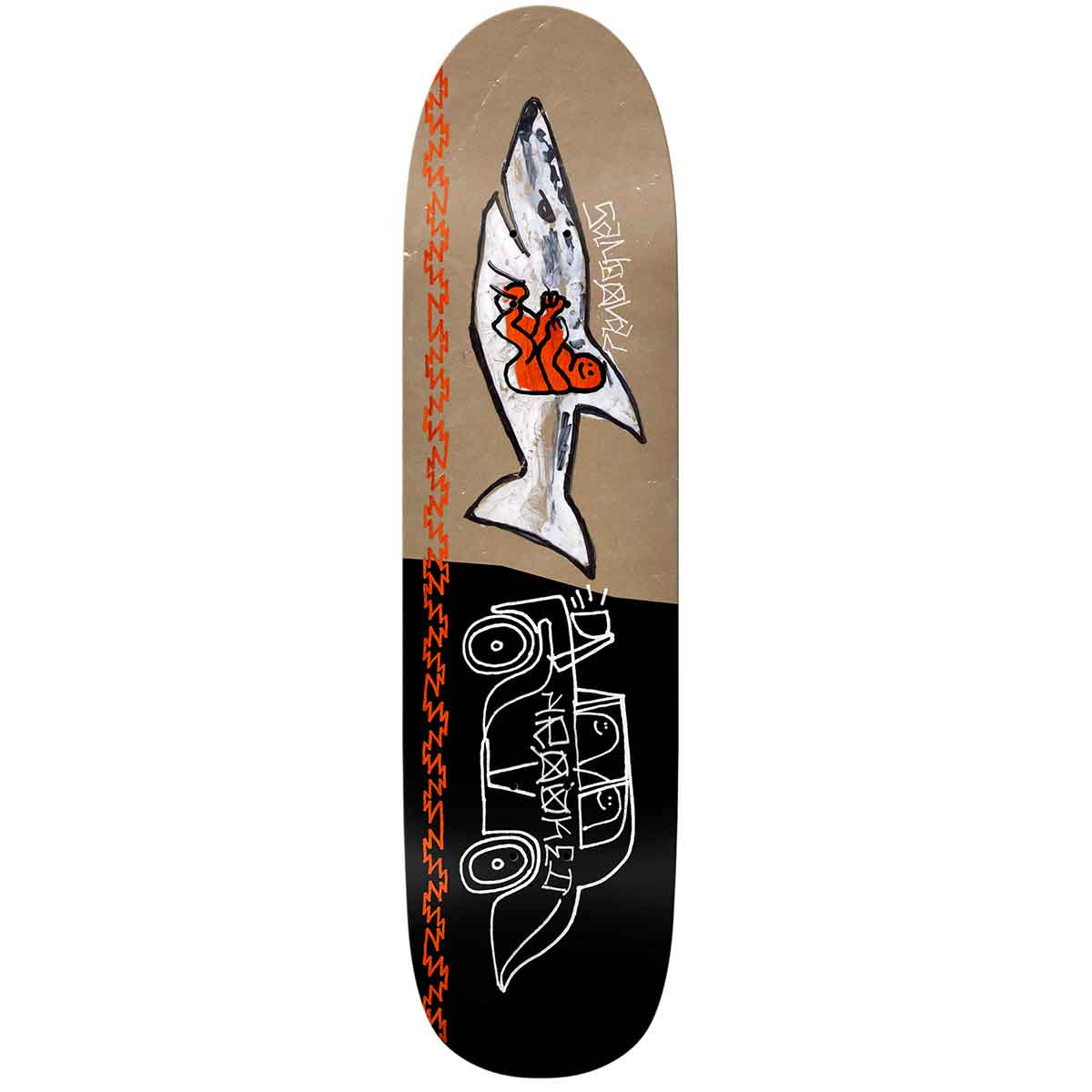 8.25x32 Krooked Ronnie Sandoval Chase Shaped Deck