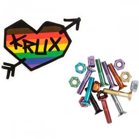 1" Phillips Krux Trucks 9 Bolts Krome Hardware - Rainbow