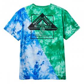 Madness Tie Dye Split T-Shirt -Green/Cool Grey