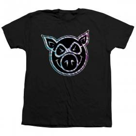 Pig Wheels Zebra T-Shirt - Black