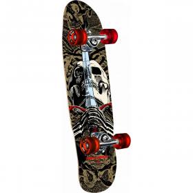 Powell Peralta Mini Skull & Sword Complete Skateboard - Gold 8x30