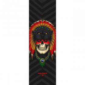 9x33 Powell Peralta Premium Printed White Griptape - Hoefler Skull