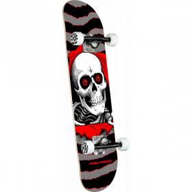 Powell Peralta Ripper One-Off Mini Birch Complete Skateboard - Silver/Red 7x28