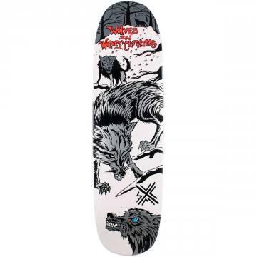 Scum Skates Wolves Shaped Skateboard Deck - White Dip 8.75x32