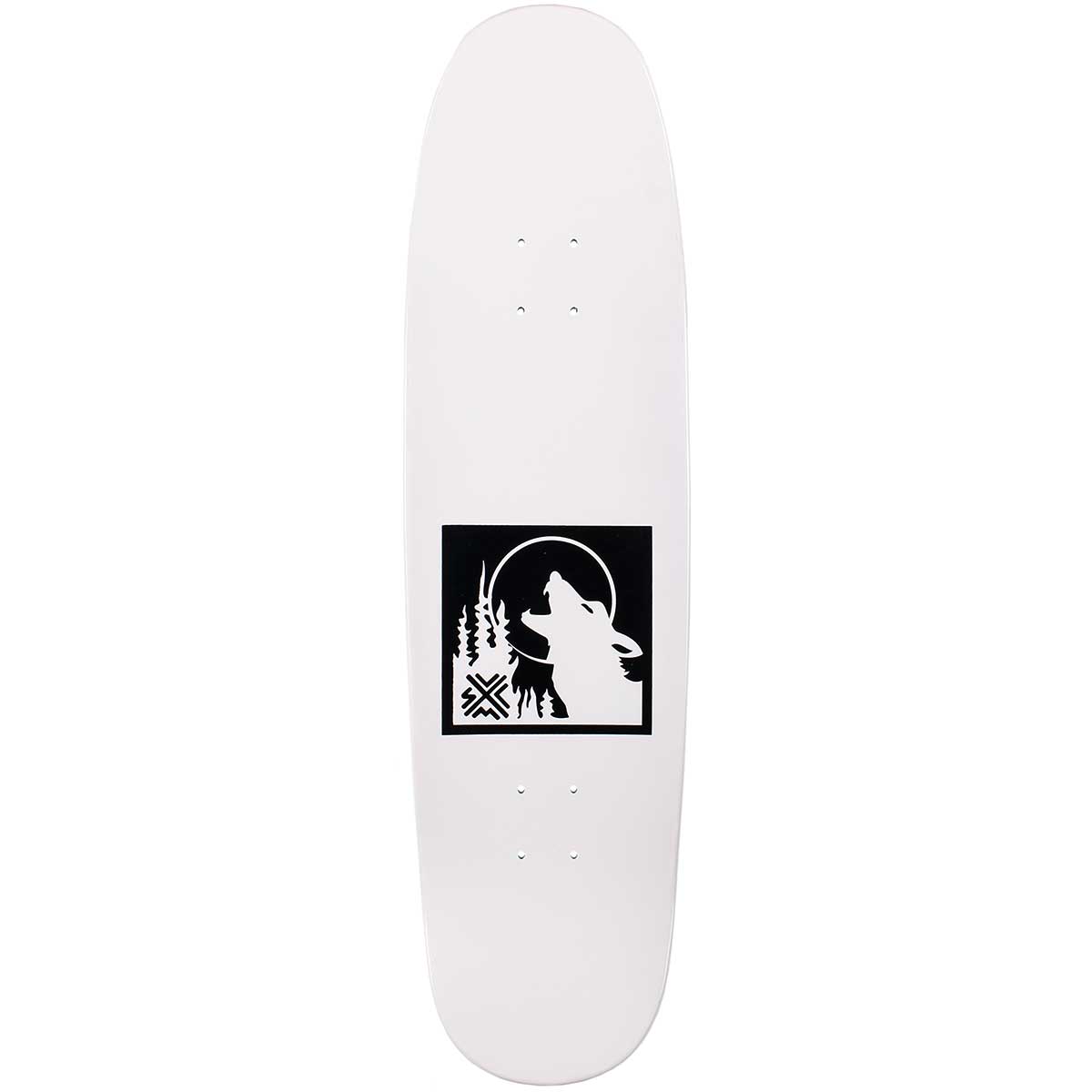 Scum Skates Wolves Shaped Skateboard Deck - White Dip 8.75x32