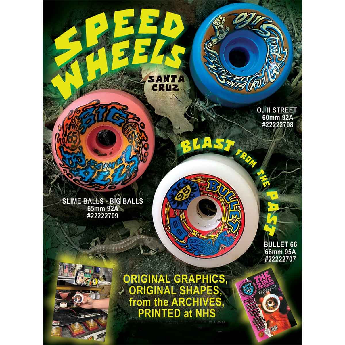 66mm 95a Bullet Speed Wheels Re-Issue LTD Wheels + Zine - White