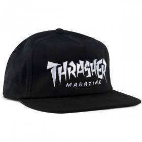 Thrasher Jagged Logo Snapback Hat - Black