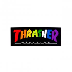 Thrasher Rainbow Mag Sticker - Black 1.5" x 4"