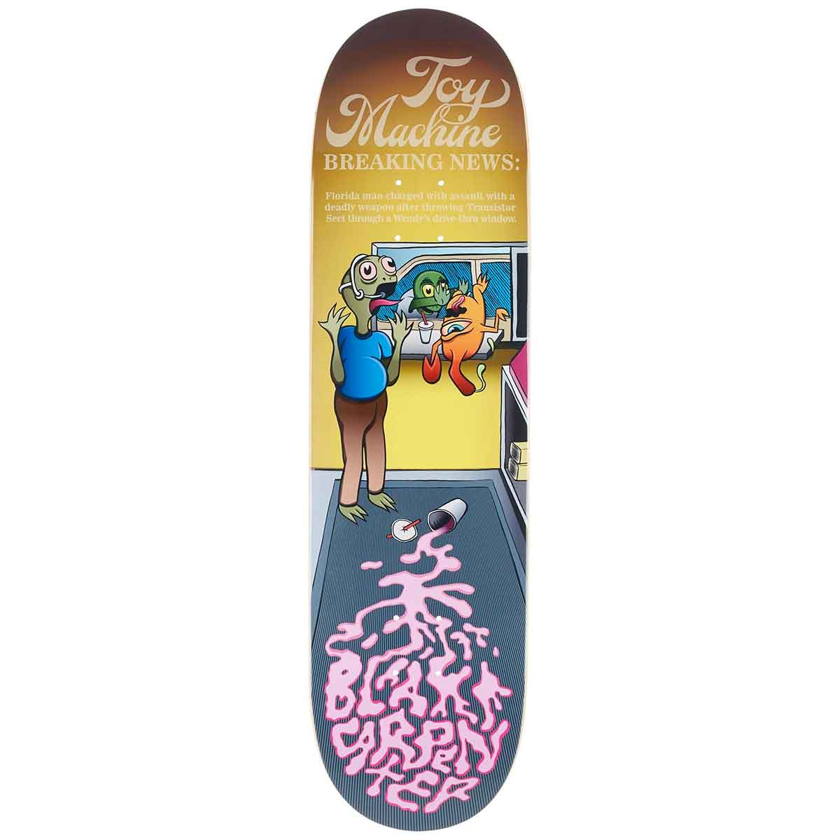Sult Reklame I navnet Toy Machine Blake Carpenter Drive Thru Skateboard Deck - 8.5x32.35 | SoCal  Skateshop