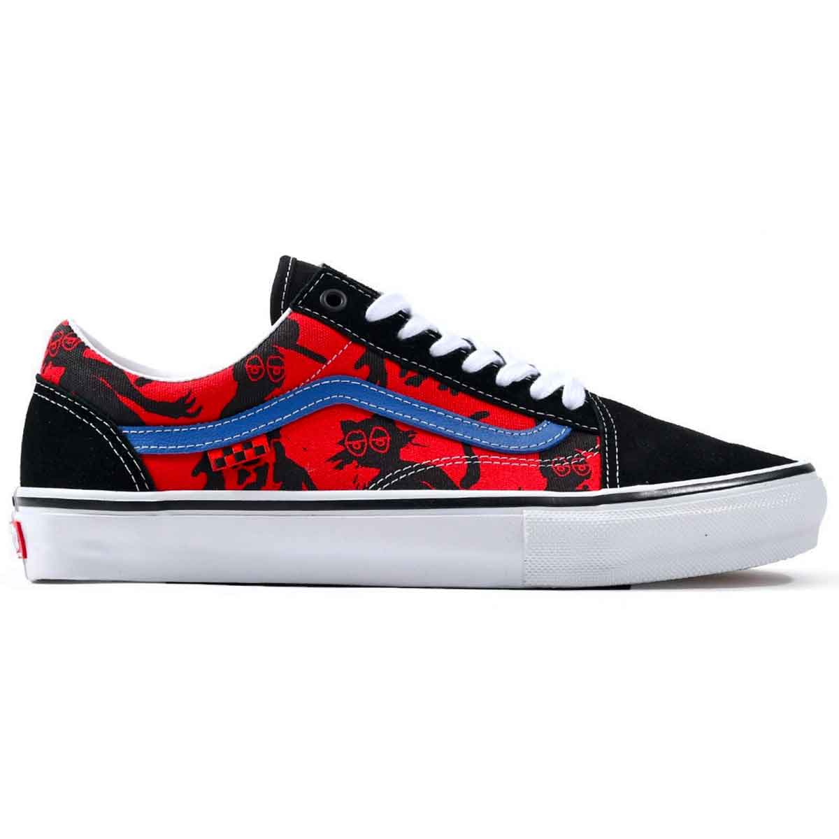 Vans Skate Krooked By Old Skool Pro Shoes - Black/Red | SoCal Skateshop