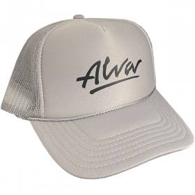 Alva OG Logo Mesh Trucker Hat - Light Grey/Black Logo