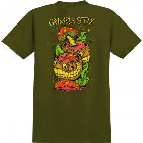 Antihero Skateboards Grimple On Vacation T-Shirt - Military Green