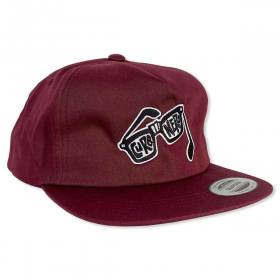 Black Label Curb Nerd 5-Panel Snapback Hat - Burgundy