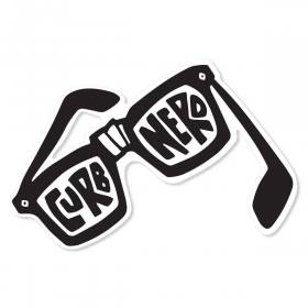 Black Label Curb Nerd Sticker - Black/White 4" x 3"