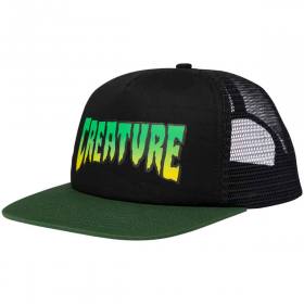 Creature Logo High Profile Mesh Trucker Hat - Black/Green
