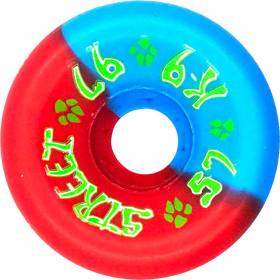 57mm 97a Dogtown K-9 80's Street Wheels - 50-50 Red/Bright Blue