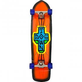 Dogtown Spray Cross Premium Longboard Complete - Orange/Black Fade 9.25x36.075