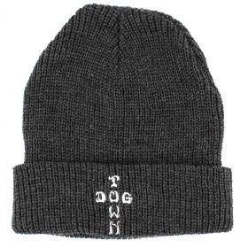 Dogtown Cross Letters Cuff Beanie - Charcoal/White
