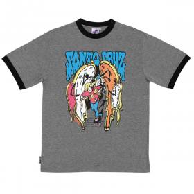 Santa Cruz Grabke Melting Clock Ringer T-Shirt - Gunmetal Heather/Black