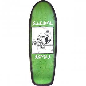 10x30.575 Suicidal Skates Pool Skater 70s Rider Deck - Green Stain/Black Fade