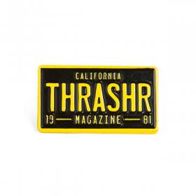 Thrasher License Plate Lapel Pin - Black 1.5" x .84"