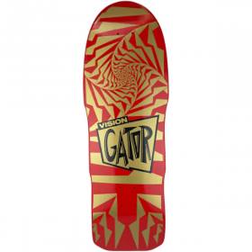 10.25x30.5 Vision Gator 2 Concave Re-Issue Deck - Red Dip/Gold