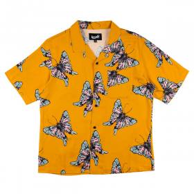 Welcome  Metamorph Rayon Camp Button Up Shirt - Gold