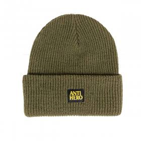 Antihero Lil Blackhero Label Cuff Beanie - Olive/Black/Yellow