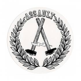 Assault Skateboards BCH Round Sticker- 2.625" Black/White